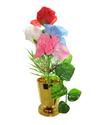 Искусственные декоративные цветы с пластиковой вазой / в горшочке / в кашпо 